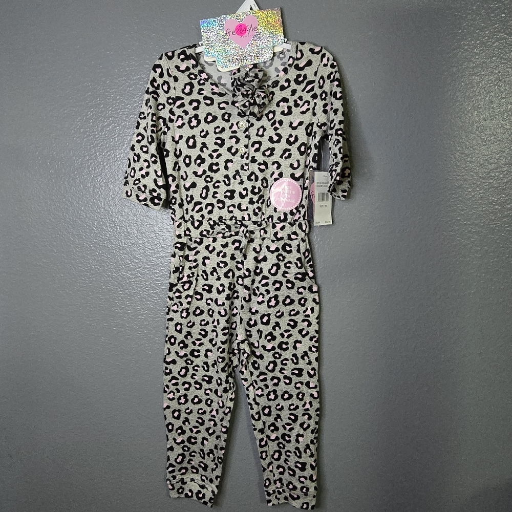 Freestyle Girls Long Sleeve One Piece Outfit With Scrunchie. Size 2t. Nwt